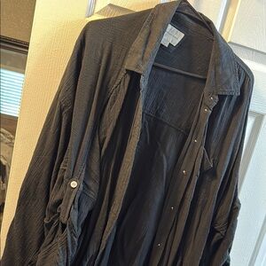 American Eagle Outfitters Black Lightweight Shirt Jacket